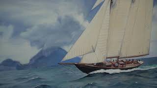 British painter Anna Boulton presents her last work in the regatta [upl. by Shelby577]