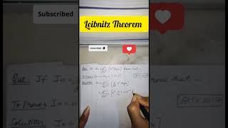 Leibnitz Theorem question in just 40sec🤯solution of maths1mathscalculusaktuyoutubeshorts [upl. by Lothair]