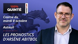 Pronostics Quinté PMU  100 Quinté du Mardi 8 octobre à Auteuil [upl. by Nepsa]