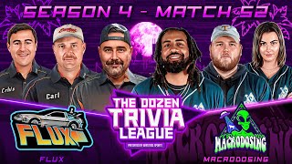 Macrodosing vs FLUX  Match 52 Season 4  The Dozen Trivia League [upl. by Hellene]