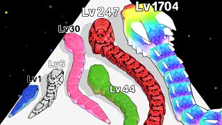 SNAKE CLASH  Level Up Snake Run Race Colorful ASMR io Games [upl. by Kusin]