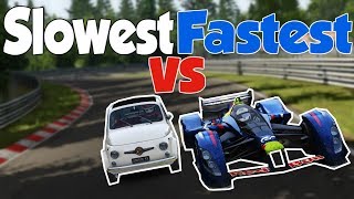 Assetto Corsa  Slowest Car vs Fastest Car vs Nordschleife [upl. by Zorina850]