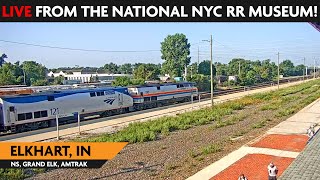 Elkhart Indiana USA  Virtual Railfan LIVE [upl. by Hevak]