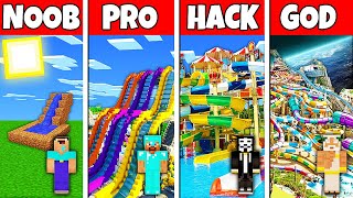 Minecraft Battle NOOB vs PRO vs HACKER vs GOD AQUA WATERPARK BUILD CHALLENGE in Minecraft [upl. by Notsreik]