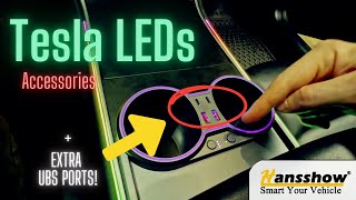 LED Lights and USB Hub  Cupholder amp Fragrance for Model 3 and Model Y Product Review [upl. by Bluefield]