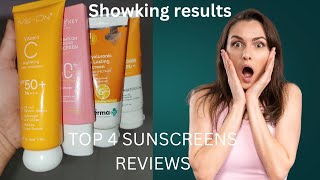 top 4 sunscreens Dermatologically tested and clinically proven review AfreenKhanu2d [upl. by Uaeb650]