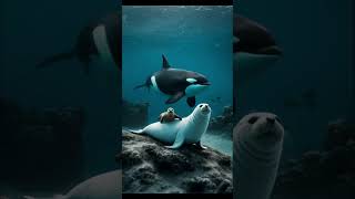 Seal vs orca sealifesealoceanorcamarinefightingnightmaremothertrendingshortsytshortslove [upl. by Marshal639]