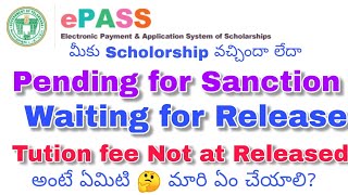 How to Check Scholarship Amount released or not at Released Pending for sanction Waiting for release [upl. by Nuzzi]