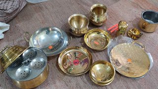 Madurai Mahalaxmi MetalsTraditional Brassware CollectionsRailAhdukkuIdly Pathiram Brass Sevainazhi [upl. by Enaht]