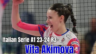 Italian Serie A1 202324 R3 Novara vs Pinerolo Vita Akimova [upl. by Filip880]