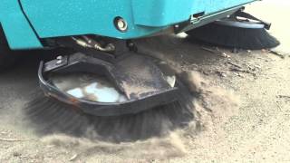 Tennant 810 Industrial Gas Sweeper Heavy Duty Pickup  Truck Site [upl. by Ybsorc]