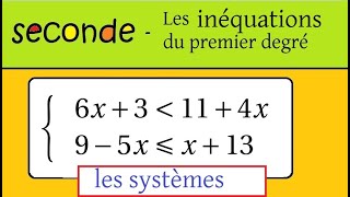 Seconde les inéquations et les intervalles  résolution dun système [upl. by Mima]