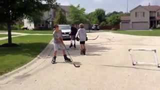 Street hockey game [upl. by Olotrab]