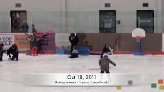 3 Year Son Skating  First Six Weeks of Lessons [upl. by Leumas]