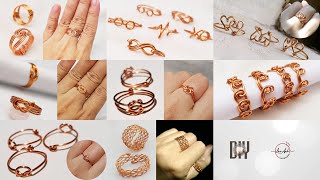 Easy ring making  8 ring from copper wire and without stones or beads [upl. by Nealon]