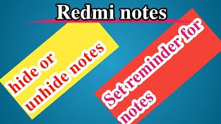 how to hide or unhide notes and make reminder for notes in tamil [upl. by Ida]