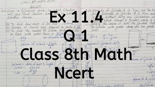 Ex 114 Q 1 Chapter 11 Mensuration Class 8 Math [upl. by Anuqahs]