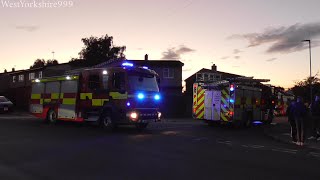 South Kirkby Cudworth amp Featherstone at an Incident  West  South Yorkshire Fire amp Rescue Service [upl. by Assillim]