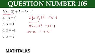 2x  3  5  3x  1 a x  0 b x  1 c x  1 d x  2 maths civilservice [upl. by Pravit]