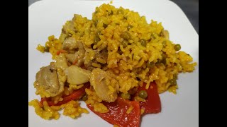 ARROZ CON POLLO Y GUISANTES EN OLLA GM H Y H DELUXE [upl. by Enaj752]