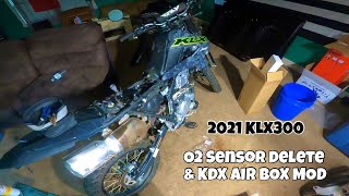 Kawasaki KLX 300 O2 Sensor Delete amp KDX Air Box Mod [upl. by Brightman]