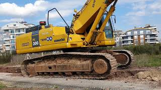 Sany Excavator SY215C Truck Loading Komatsu Excavator SC 300 Crusher Working Bottom View Crane mix [upl. by Gibb]