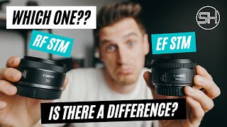 Canon RF 50mm STM vs Canon EF 50mm STM Lens comparison  which is the Best affordable lens for video [upl. by Hayila]