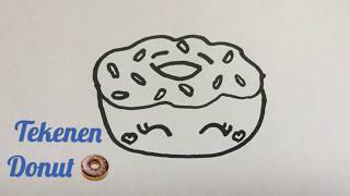 🍩 Tekenen voor beginners  DONUT LEREN TEKENEN ✏️  HOW TO DRAW DONUT [upl. by Ahsaercal]