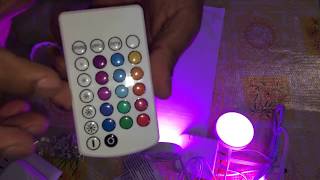 Lampara que cambia de color LED 3 luces con control remoto [upl. by Shana]