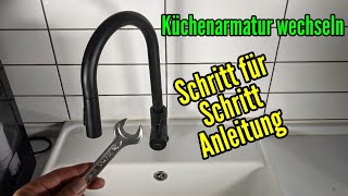 Wasserhahn Küche wechseln Anleitung Wasserhahn in der Küche selbst austauschen [upl. by Toblat]