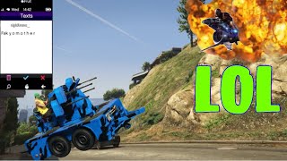 Trolling Tryhard With The FLAK CANNON in GTA5 online RAGE QUITS [upl. by Barra455]