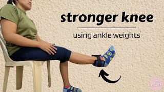 Knee strengthening exercise for arthritis using ankle weights  Physical Therapy at Home [upl. by Lasser]