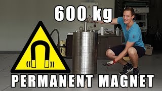 Massive 600 kg 1300 lbs Neodymium Magnet 4k [upl. by Adi964]