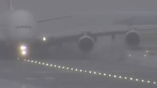 Emirates A380 Landing SFO in Bad Weather [upl. by Ived]