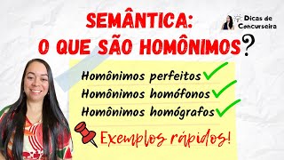 Semântica  Homônimos perfeitos homógrafos e homófonos [upl. by Rogergcam]