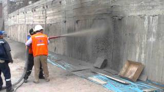 Shotcrete via humeda [upl. by Airednaxela]