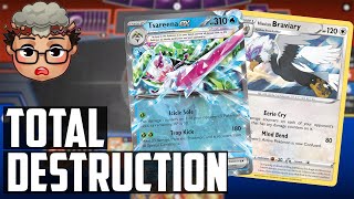 Tsareena ex and Hisuian Braviary DESTROY OPPOSING DECKS  Pokemon TCG Deck List  Matches [upl. by Nessi]