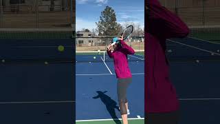 Tennis Backhand Slice Square up the racket face Link to full tutorial below [upl. by Delle435]