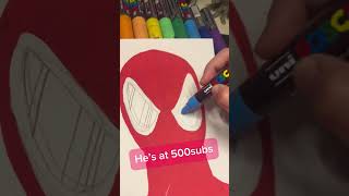 Drawing SpiderMan in 4 different styles MINATUART001 art shorts [upl. by Watters100]