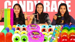 CANDY RACE WITH SPOON VS FORK VS CHOPSTICK CHALLENGE🤩 PULLOTHI [upl. by Esidnac]