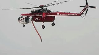 Sikorsky CH54 S64 Skycrane Departing Van Nuys Airport to Sand Fire 2016 [upl. by Jammin109]