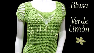 Blusa Verde Limon Crochet cc [upl. by Kilk54]