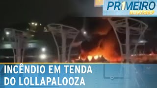 Incêndio atinge tenda do festival Lollapalooza em SP  Primeiro Impacto 220324 [upl. by Northrop62]