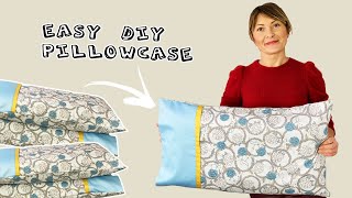 How to Sew a Pillowcase  Pillowcase Sewing Beginner Tutorial  DIY [upl. by Evad]