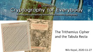 The Trithemius Cipher and the Tabula Recta – Lets Create and Break Them [upl. by Gibby]