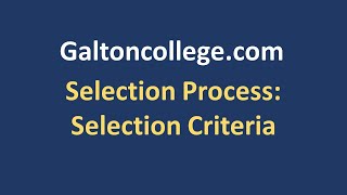 Selection Process Selection Criteria [upl. by Ebeneser]