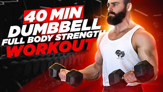 40 Min FULL BODY DUMBBELL MUSCLE BUILDING WORKOUT RealTime [upl. by Nedgo278]