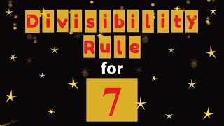 Divisibility Rule for 7  Mental Math Fluency [upl. by Aizirk754]