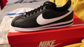 Nike BlackWhite Cortez Unboxing amp On Feet [upl. by Wolford356]