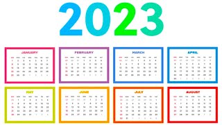 Calendario 2023 para imprimir [upl. by Adnilym85]